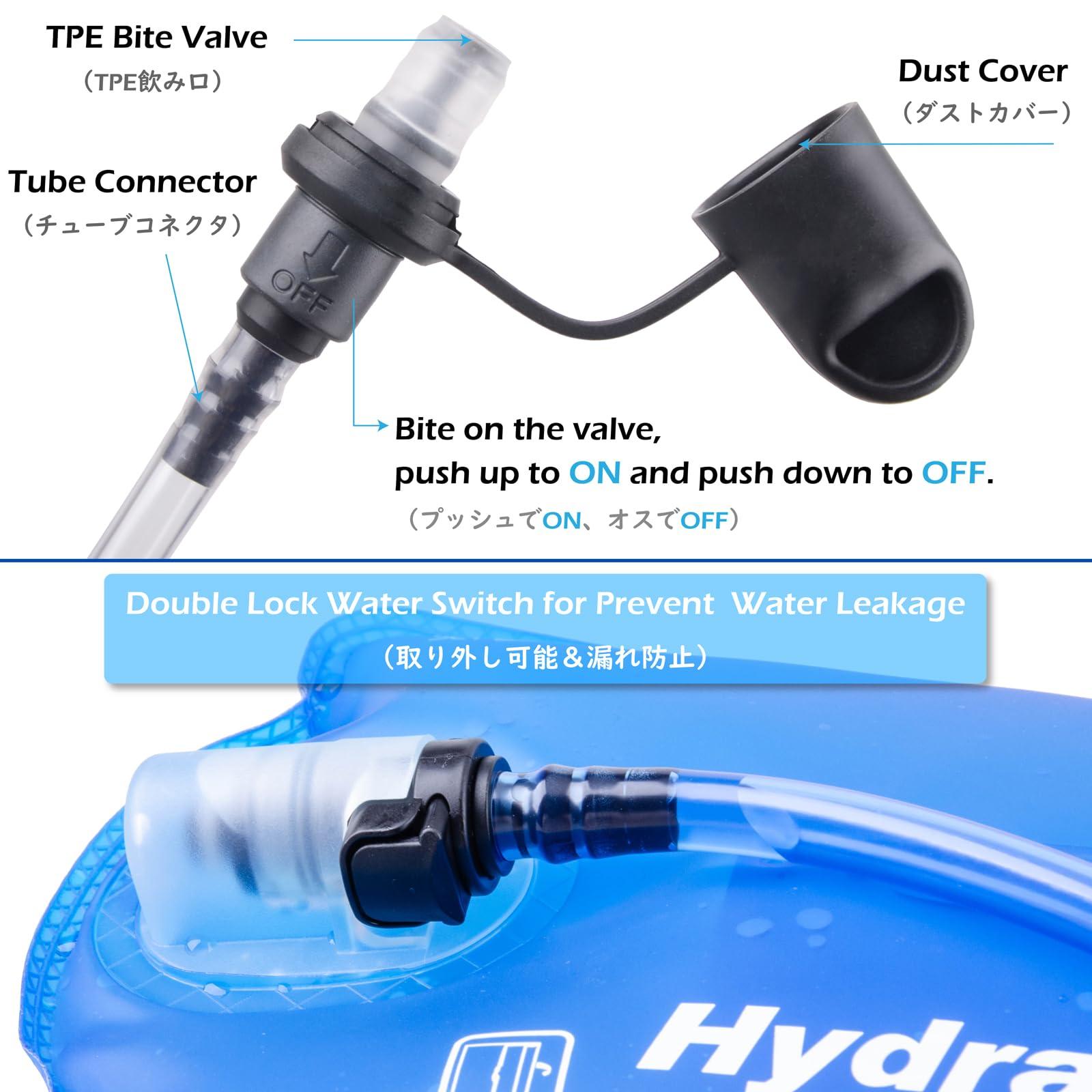 TRIWONDER TRIWONDER Hydration Bladder Water Reservoir 1.5 Liter 2L 3L BPA Free for Running Cycling Hiking Camping Backpack (1.5L)