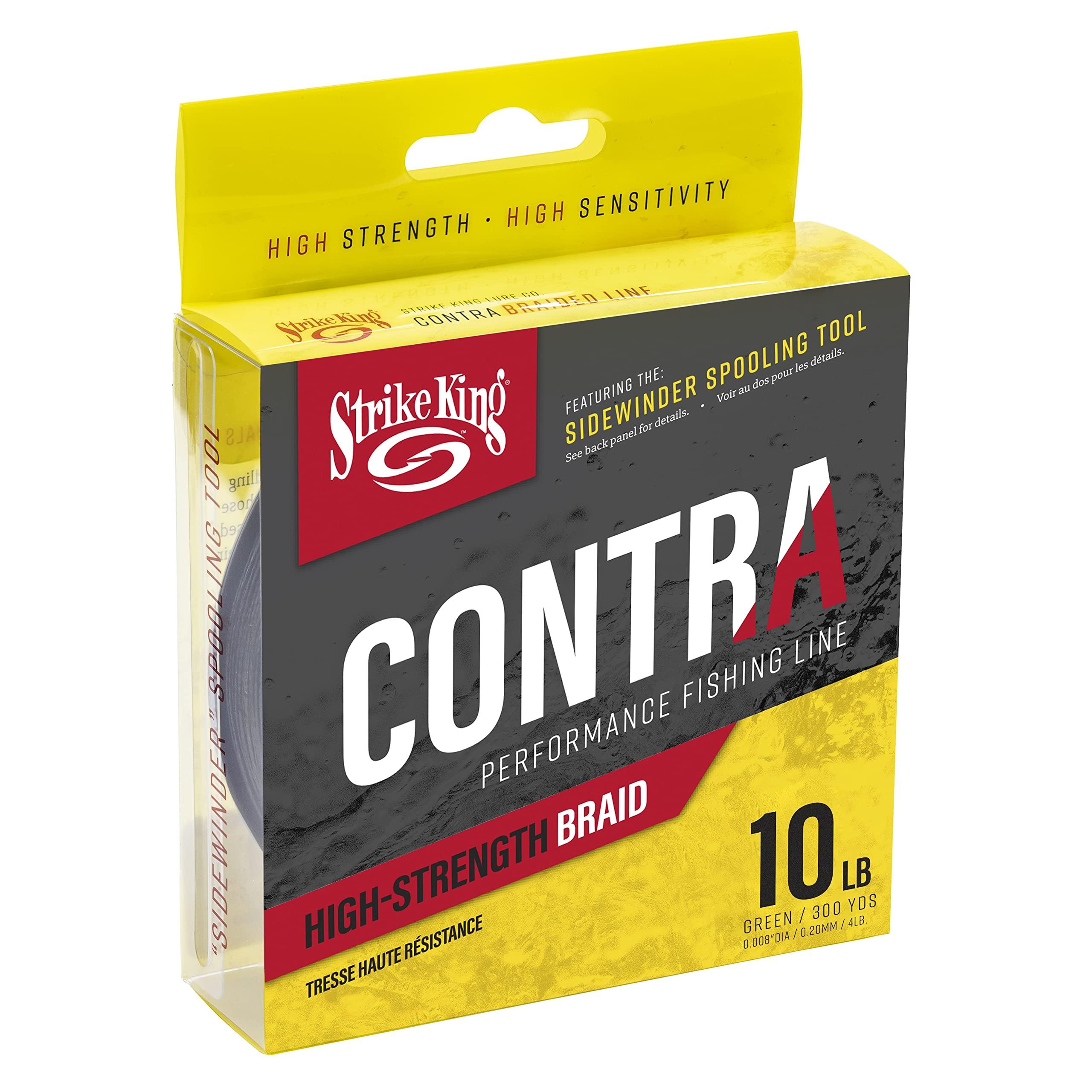 Strike King Strike King Contra Braid Performance Fishing Line, 300-Yards, Zero Stretch, 10-Pound, Green