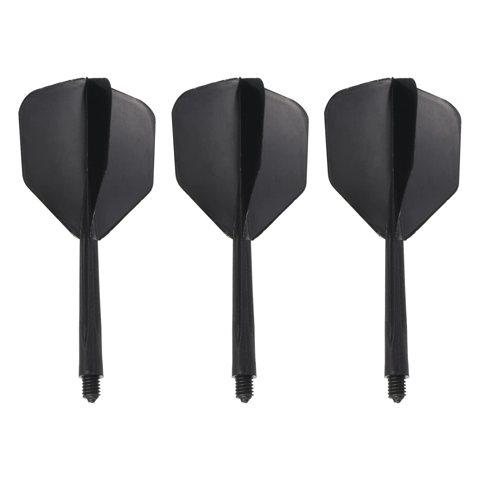 PATIKIL PATIKIL Integrated Dart Shaft & Flights, 3 Pack Lightweight Plastic Dart Flight Set, Black