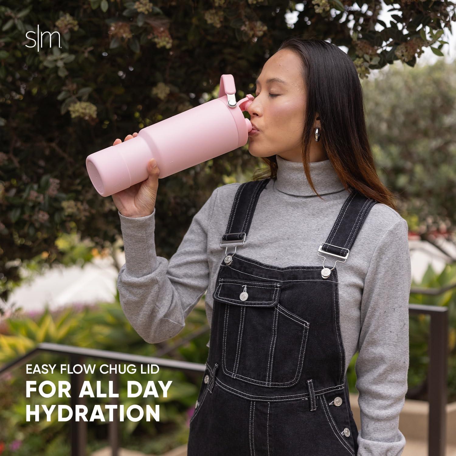 Simple Modern Simple Modern Trek Pivot | 40oz Flip Straw Tumbler with Handle | Water Bottle & Boot | Interchangeable Straw & Chug Lids | Insulated Stainless Steel Jug | Gym Sports Outdoors | Winter White