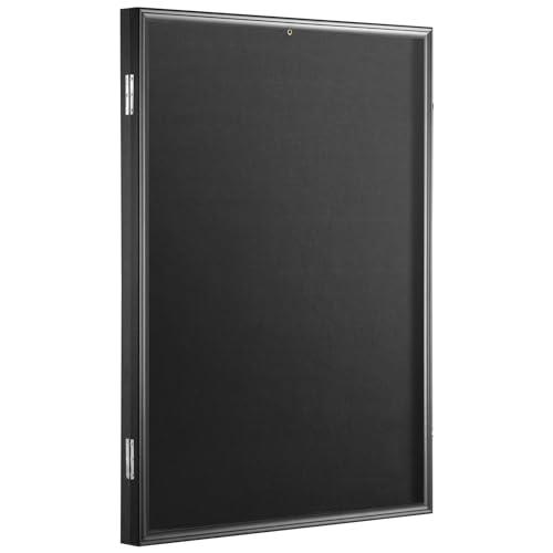 VEVOR VEVOR Jersey Display Frame Case, 24 x 32 x 1.5 in, Large Lockable Sport Jersey Shadow Box with 98% UV Protection PC Glass and Hangers, for Baseball Basketball Football Hockey Shirt and Uniform, Black