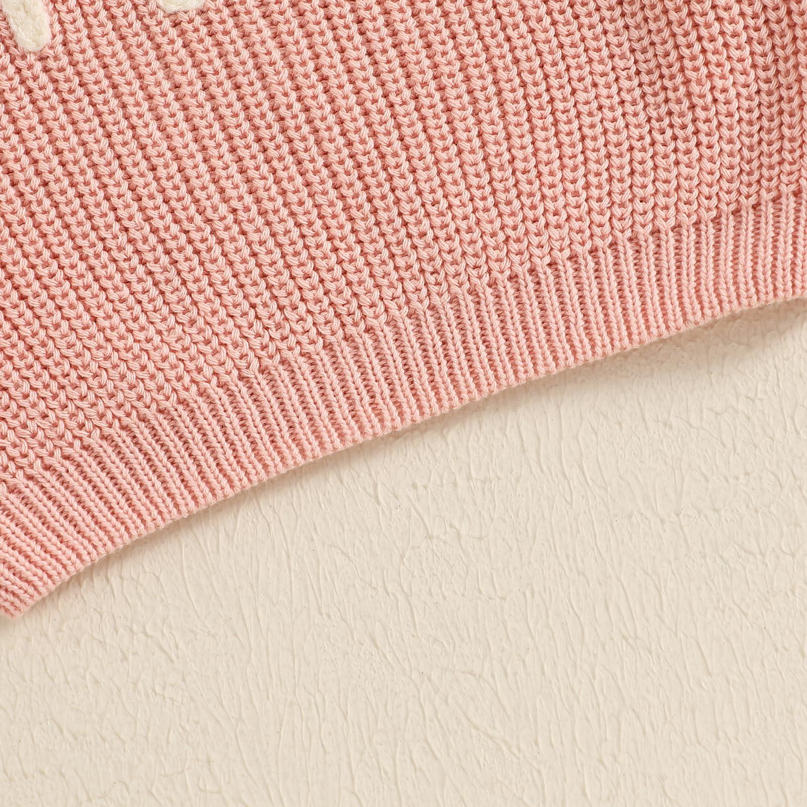 Aiwpstoin Mommy and Me Sweater Matching Family Outfit Long Sleeve Knit Sweater Pullover Mom and Baby Clothes (Baby, 3-6 Months, Light Pink)