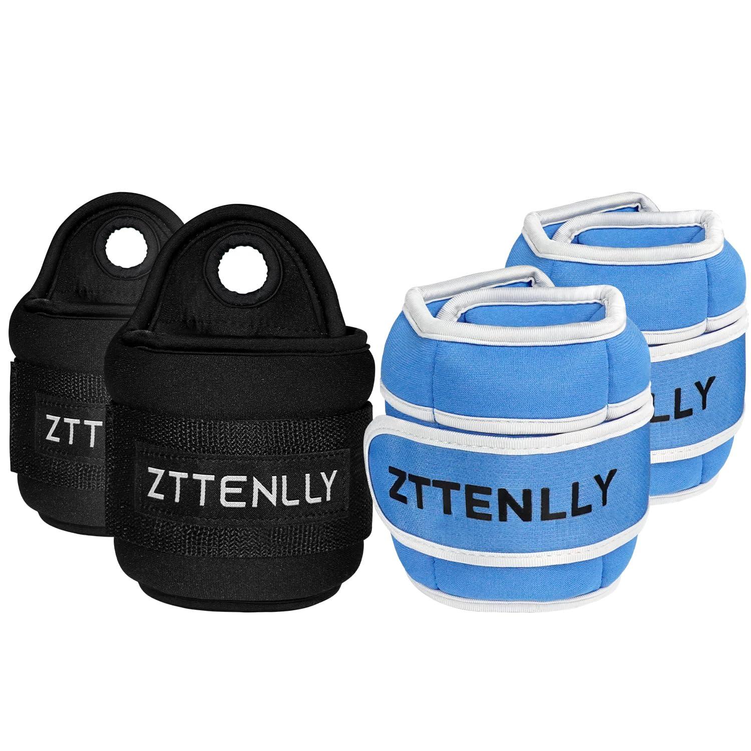 ZTTENLLY Adjustable Ankle Weights Pair 10lb (5lb Each) & Wrist Weights Pair 4lb (2lb Each) - Suitable for Walking, Physical Therapy, Running, Yoga, and Aerobics