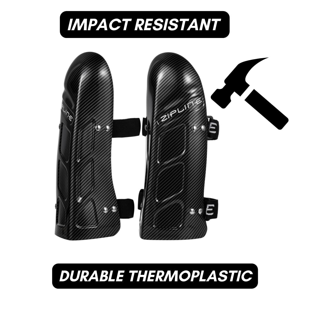 Zipline Ski Zipline Racing Ski Shin Guard - US Ski Team Official Supplier (Carbon, Medium - 11\")