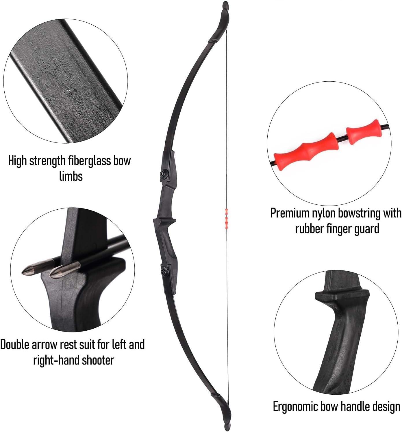 LWANO LWANO Recurve Bow for Adults - Archery Takedown Bow and Arrow Set for Adult/Youth/Teens Beginners Target Practicing, Left & Right Handed, 20/30/40lbs (30lbs)