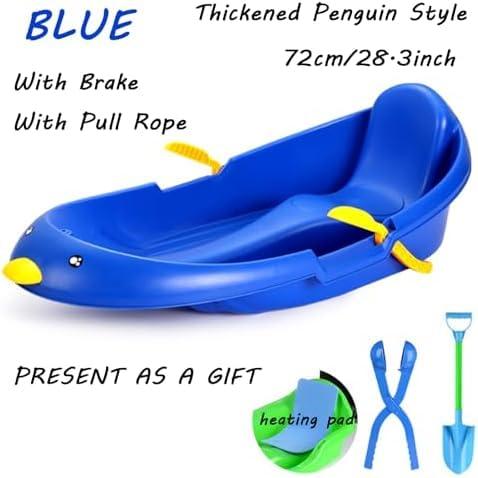 HAWEWE Children's Snowboard Sledge, Thickened Wear-Resistant Sledge, Adult Sledge with Backrest, Winter Snow Sleds