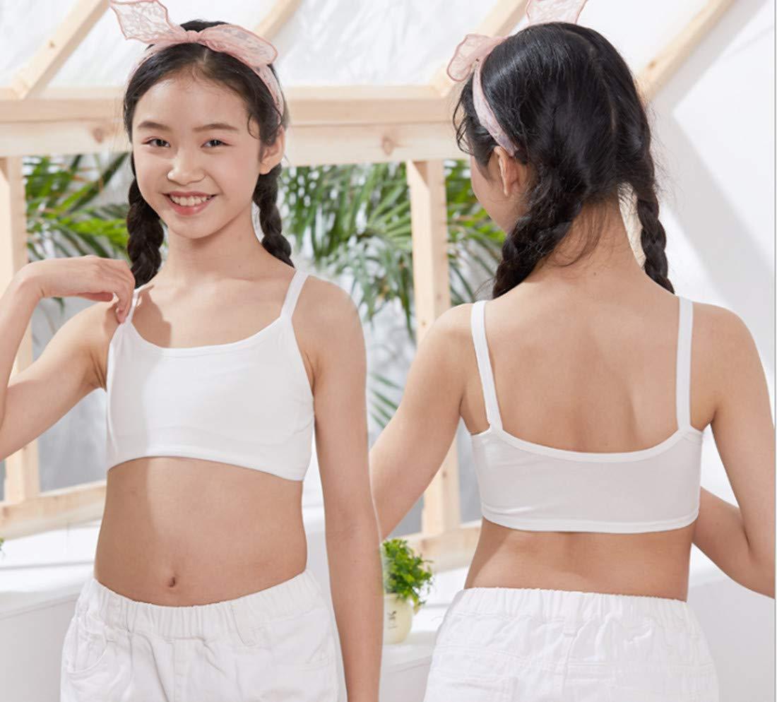 FOFJR Age 8-16 Teen Girls First Training Bras Padded Bralette Set 4 Pack (Style 2)