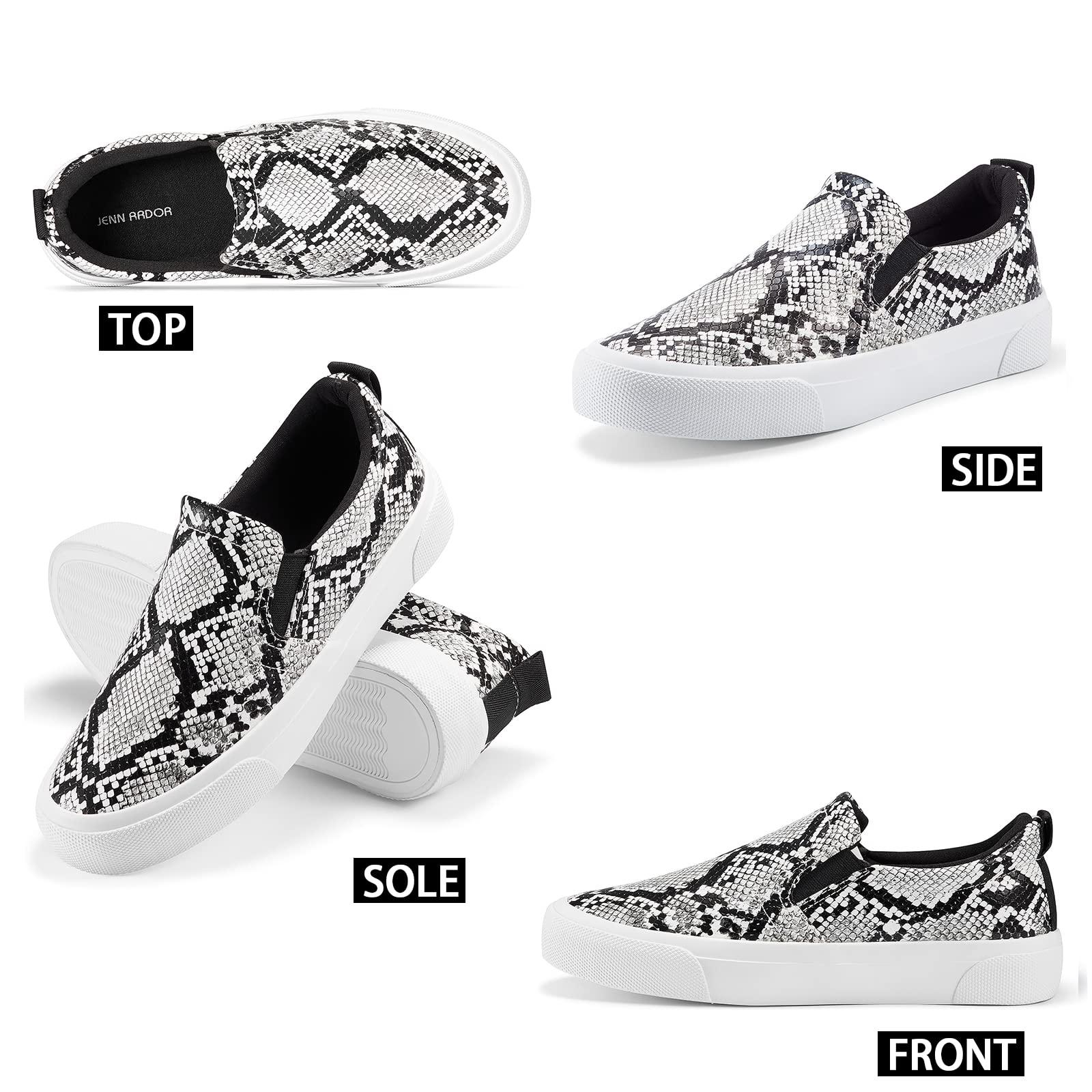 JENN ARDOR JENN ARDOR Women's Comfortable Walking Slip On Sneakers, Memory Foam Womens Fashion Loafers, Black, Size 6.5