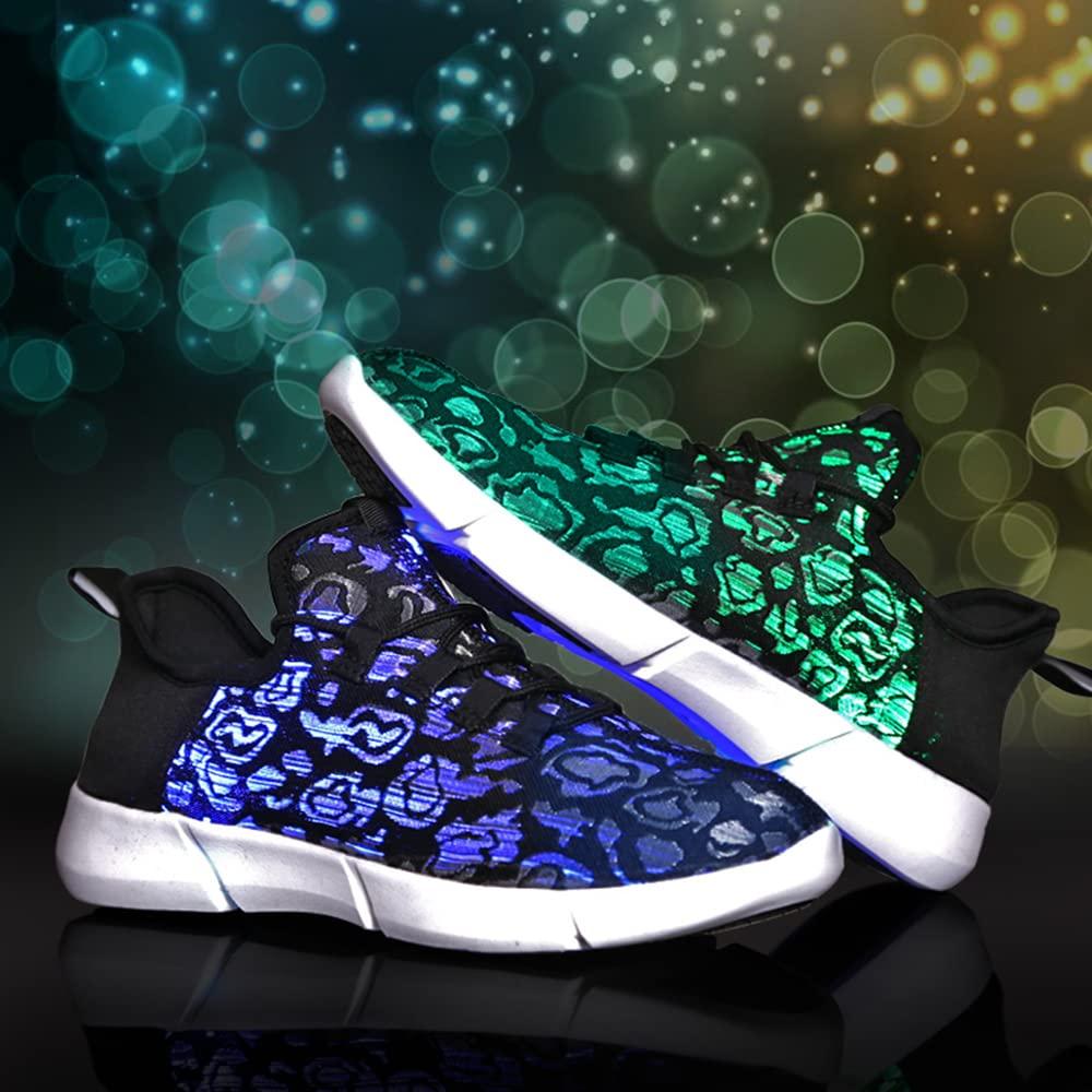 Padgene Padgene Women's Men's LED Lights Up Shoes Unisex Luminous Flashing Trainers USB Charging Lace Up Couples Dancing Shoes
