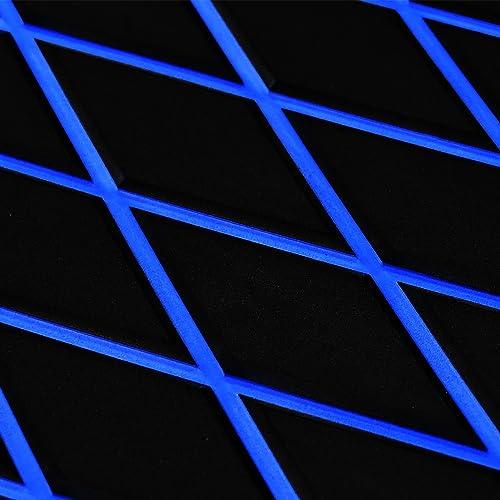 KT GuoMei 94.5\"37.8\"EVA Foam Boat Flooring Boat Decking Sheet Self-Adhesive Non-Slip For Fishing Suitable for yachts, cars, gardens, etc (90.5\" 37.8\", Fish scale and diamond stripes, Light brown and black)