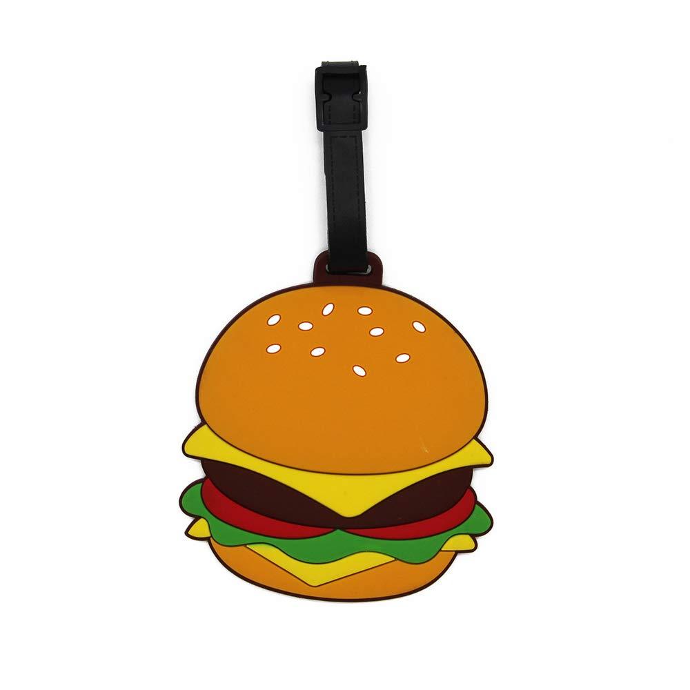 CellDesigns CellDesigns Cartoon/Anime Luggage Tag Suitcase ID Tag with Adjustable Strap (Hamburger)