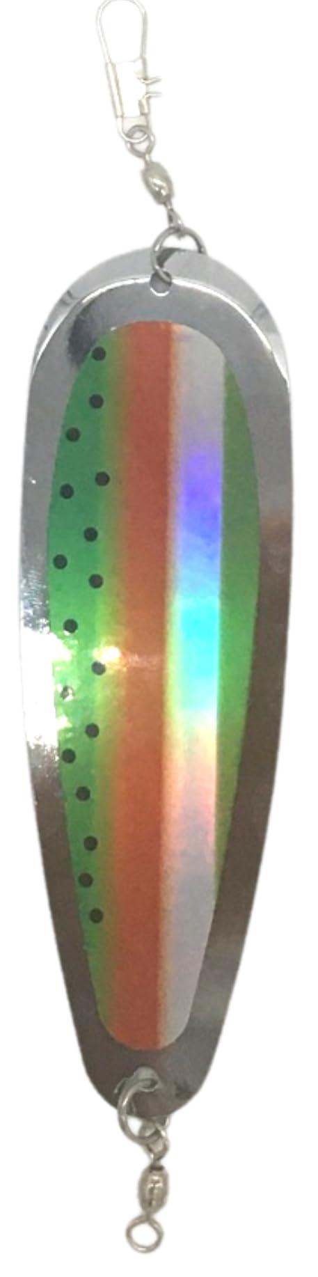 KOKOPROS KOKOPROS Kokanee Salmon Fabulous Five Finished Teardrop Fishing Flashers, 5-1/2" Length, Chrome, Multicolor 5 Pack - Salmon Fishing Tackle - Durable Metal Construction - Hyperglow Finish