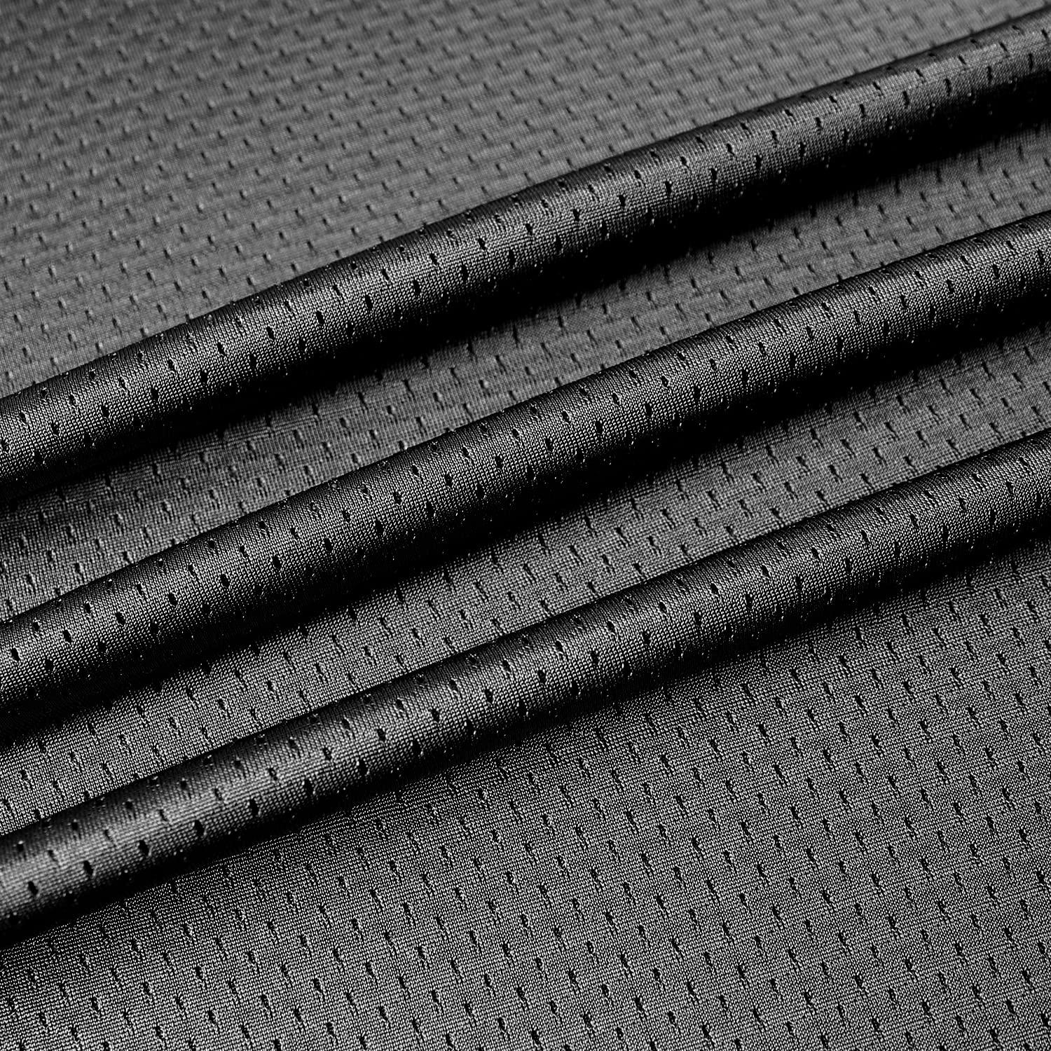 MESOSPERO MESOSPERO Blank Practice Football Jersey Mesh Athletic Sports Football T-Shirt Black White Red (Black, Large)