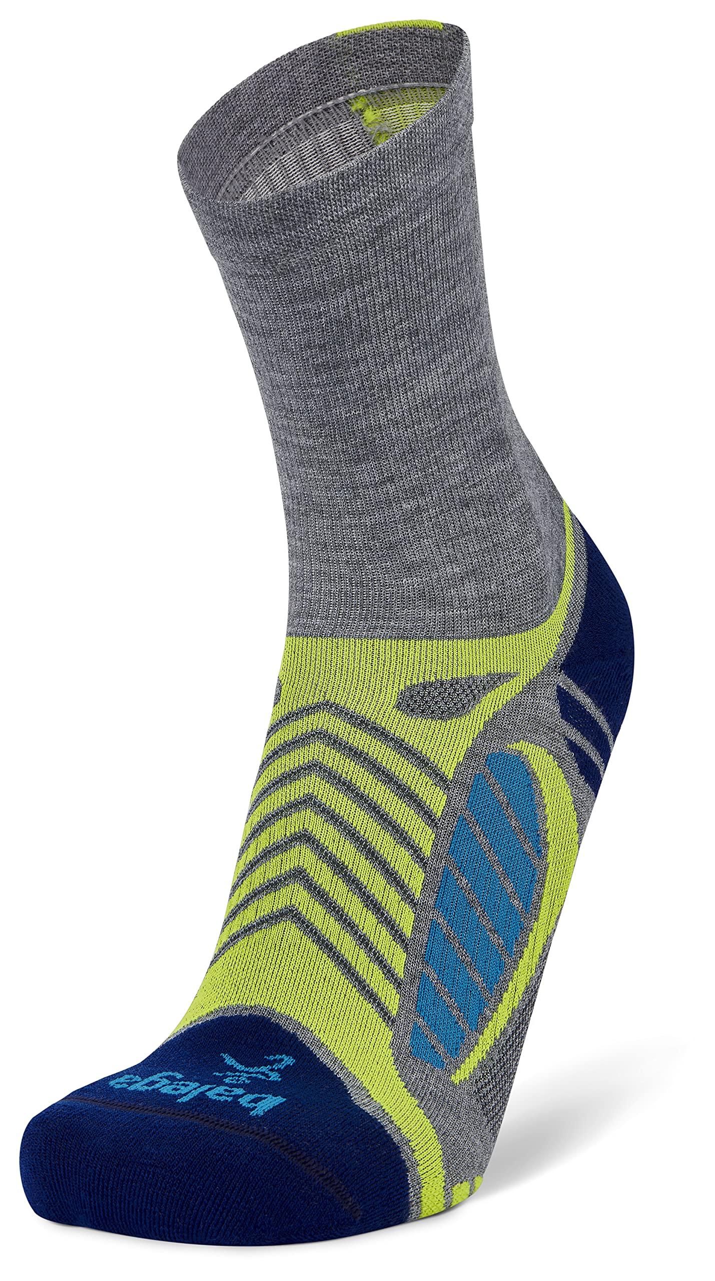 Balega Balega Ultralight Lightweight Performance Crew Athletic Running Socks for Men and Women (1 Pair), Grey Heather/Royal Blue, Small