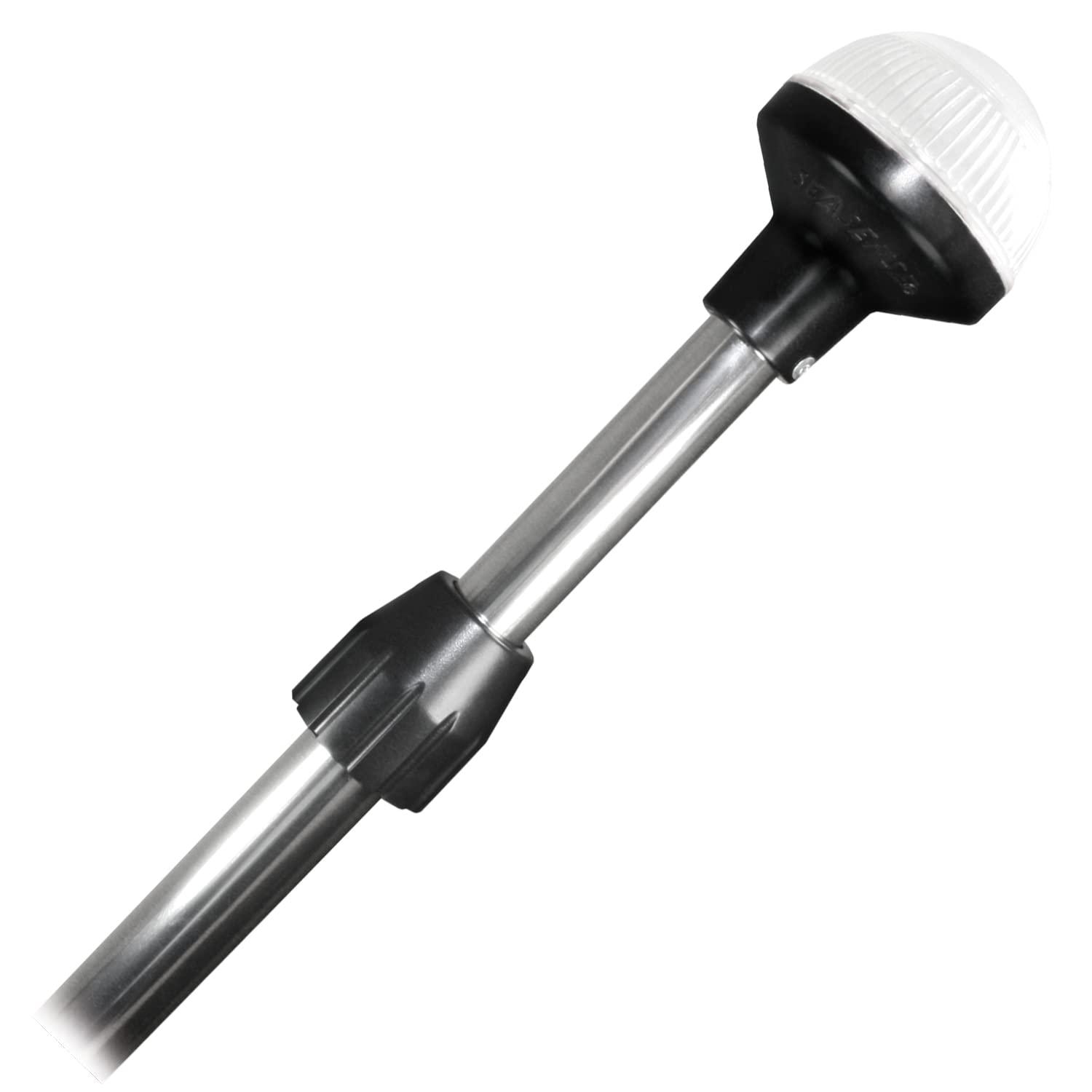 SeaSense SeaSense 26” - 48” LED Stern Light - Range of 2 Nautical Miles - Easily Adjustable, Stowable Chrome Light for Boats, Kayaks, Canoes, Pontoons & Fishing Vessels up to 39 Feet (Base Not Included)