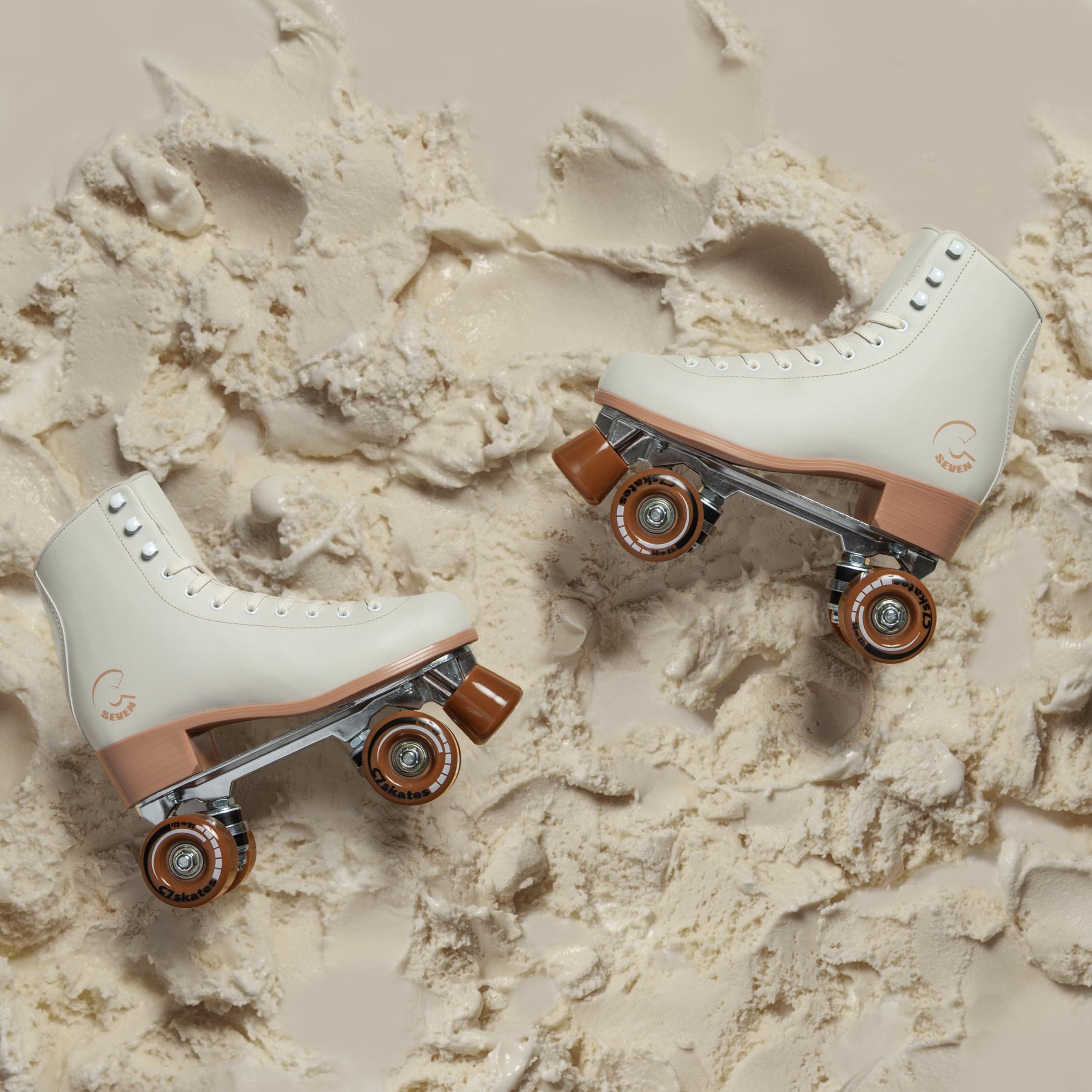 C SEVEN C SEVEN C7skates Cute Roller Skates for Girls and Adults (Vanilla Ice Cream, Women\'s 5 / Youth 4)