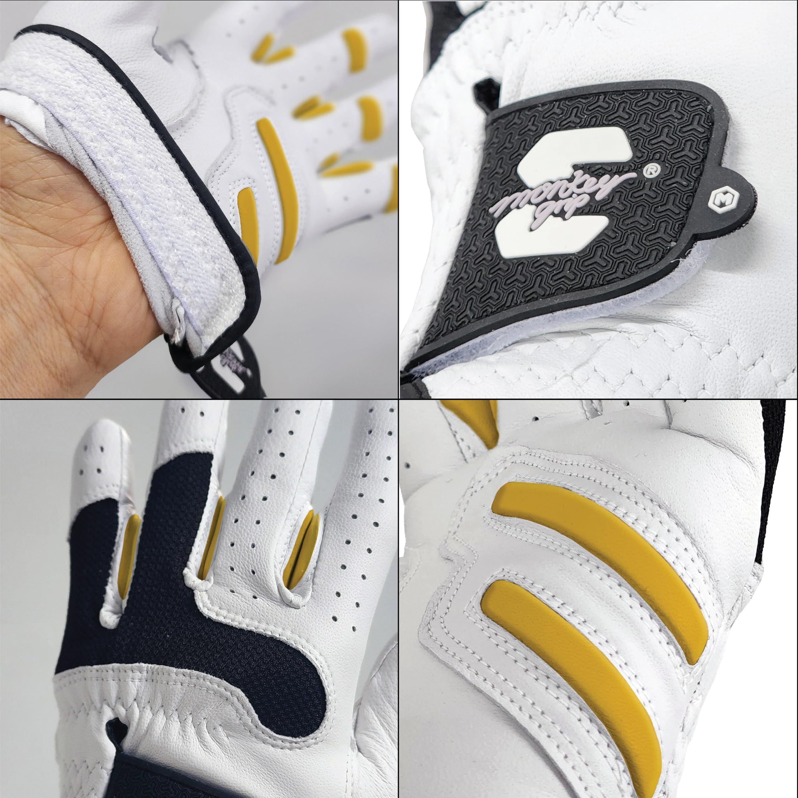 MONKEY GRIP MONKEY GRIP Golf Glove Bearing Capacity Non silp No Slice pad Premium Lether Power Pad Left Hand (Man-X_Large)