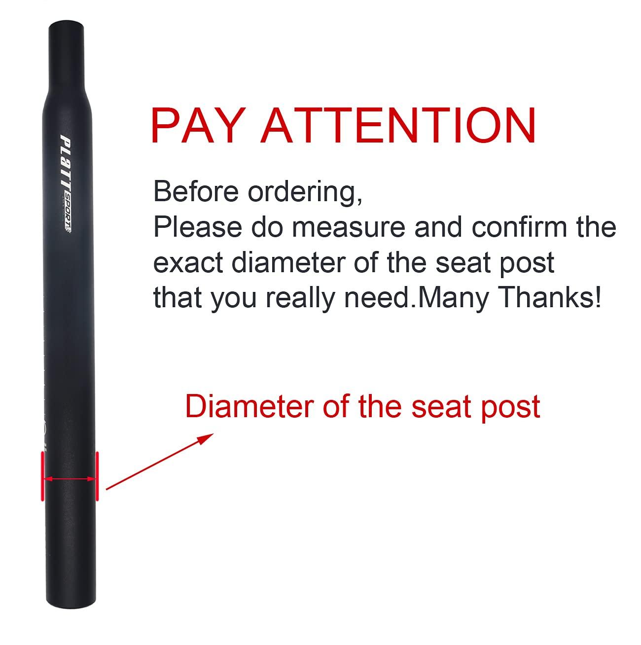 PLATT Platt Bike Seatpost 25.4/27.2/28.2/30.8/31.6 350mm Aluminum Alloy Bicycle Seat Post for MTB Road Bike BMX (Red,27.2)