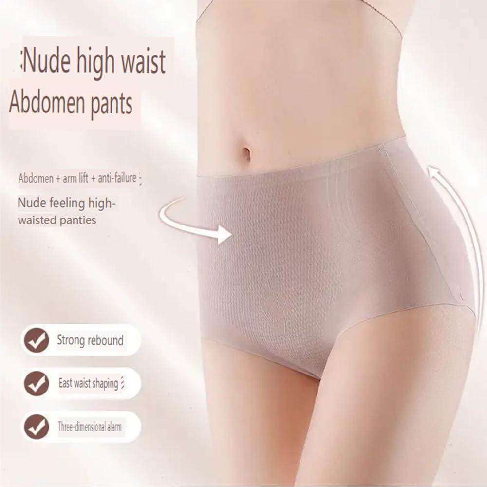 VNDUIFH 3PCS High Waist Seamless Liquid Ice Silk Shaping Pants Women Butt Lifting Ice Silk Body Shapewear (A,L)