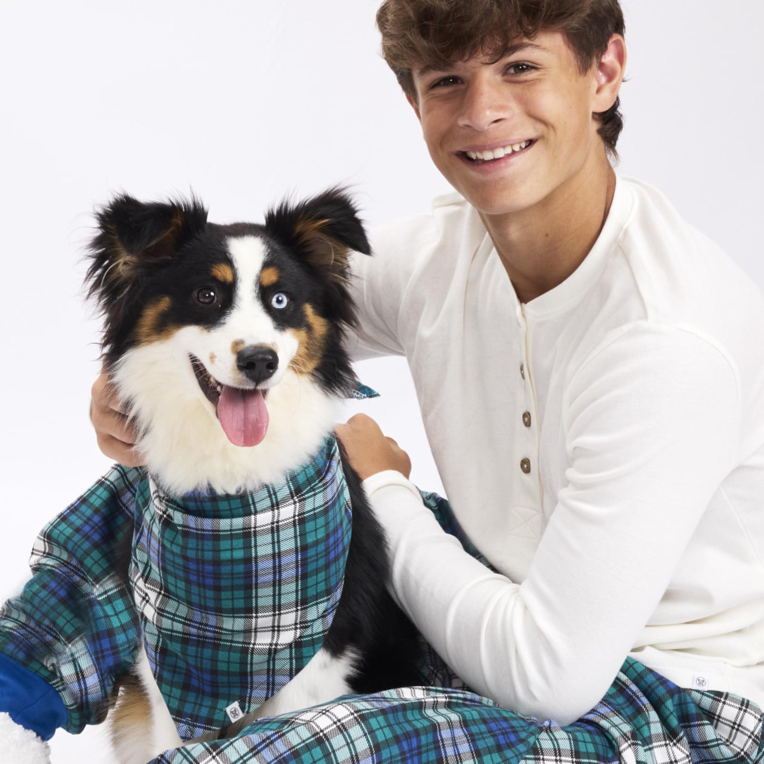 HonestBaby HonestBaby Family Matching Holiday Pajamas Organic Cotton for Men, Women, Kids, Toddlers, Baby Boys, Girls, Unisex Pets, Gordon Plaid, Small