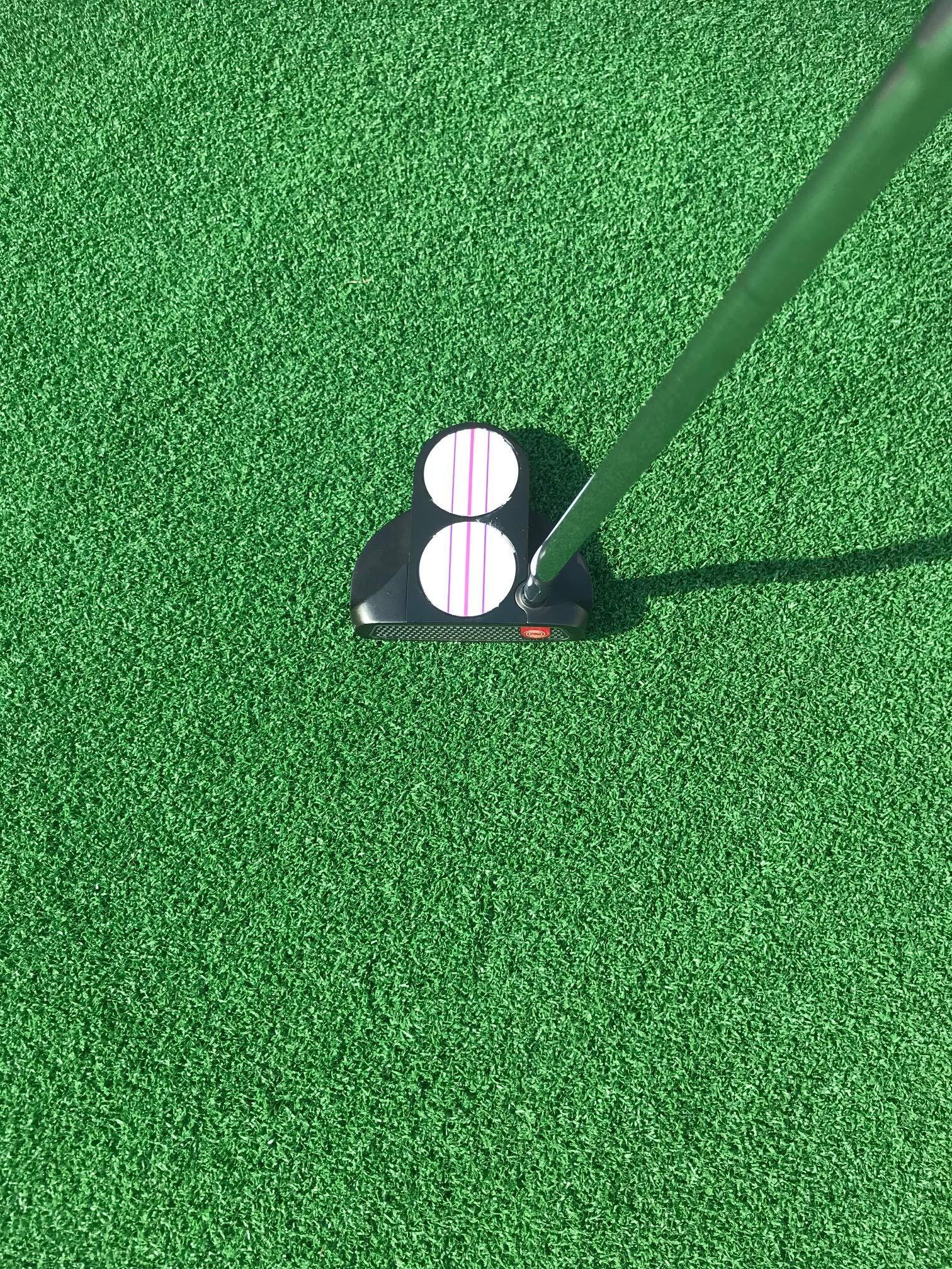 Less is more golf Less is More Golf Sticker for Golf Putter, 3 Lines Alignment (Triple Track), Magenta and Purple, 2 Pack