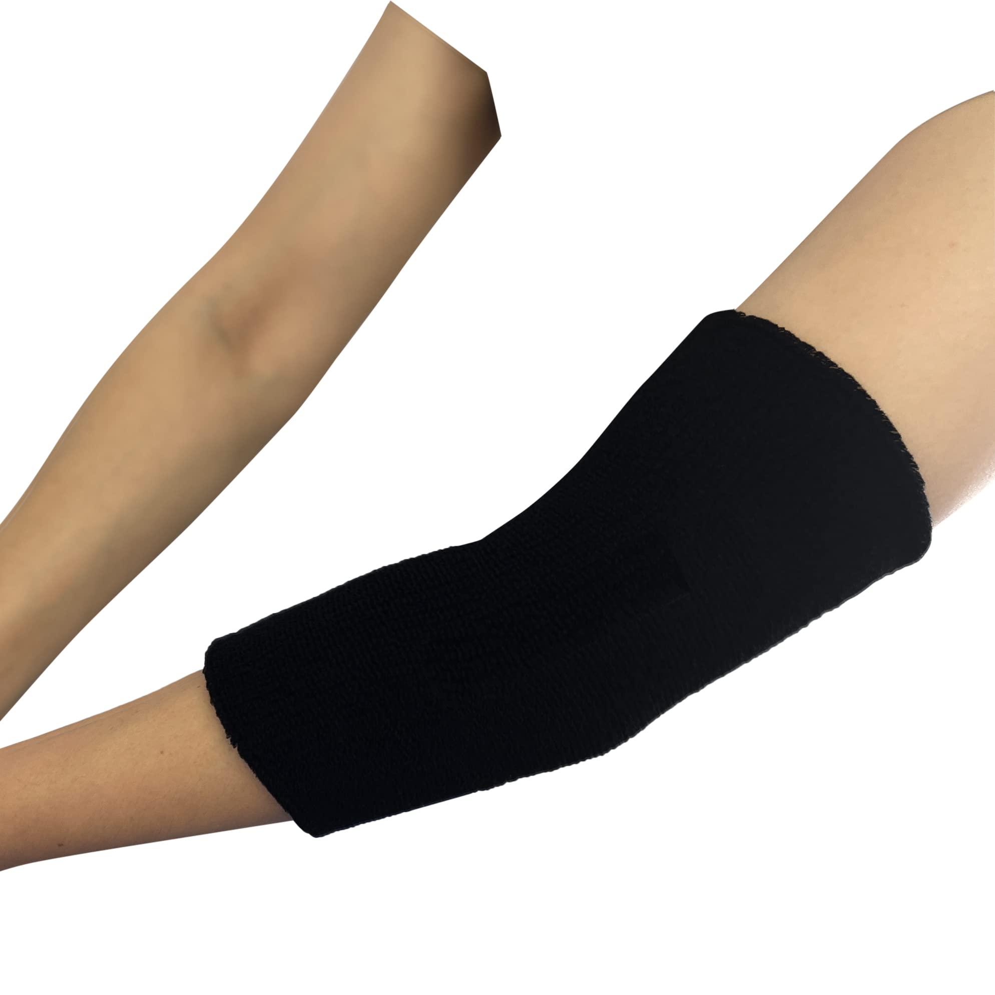 COUVER COUVER 9 Inch Extra Long Thick Athletic Cotton Absorbent Sports Wrist Sweatbands for Basketball, Running, Tennis, Gym, Cycling and Working Out/Black (1 Piece)