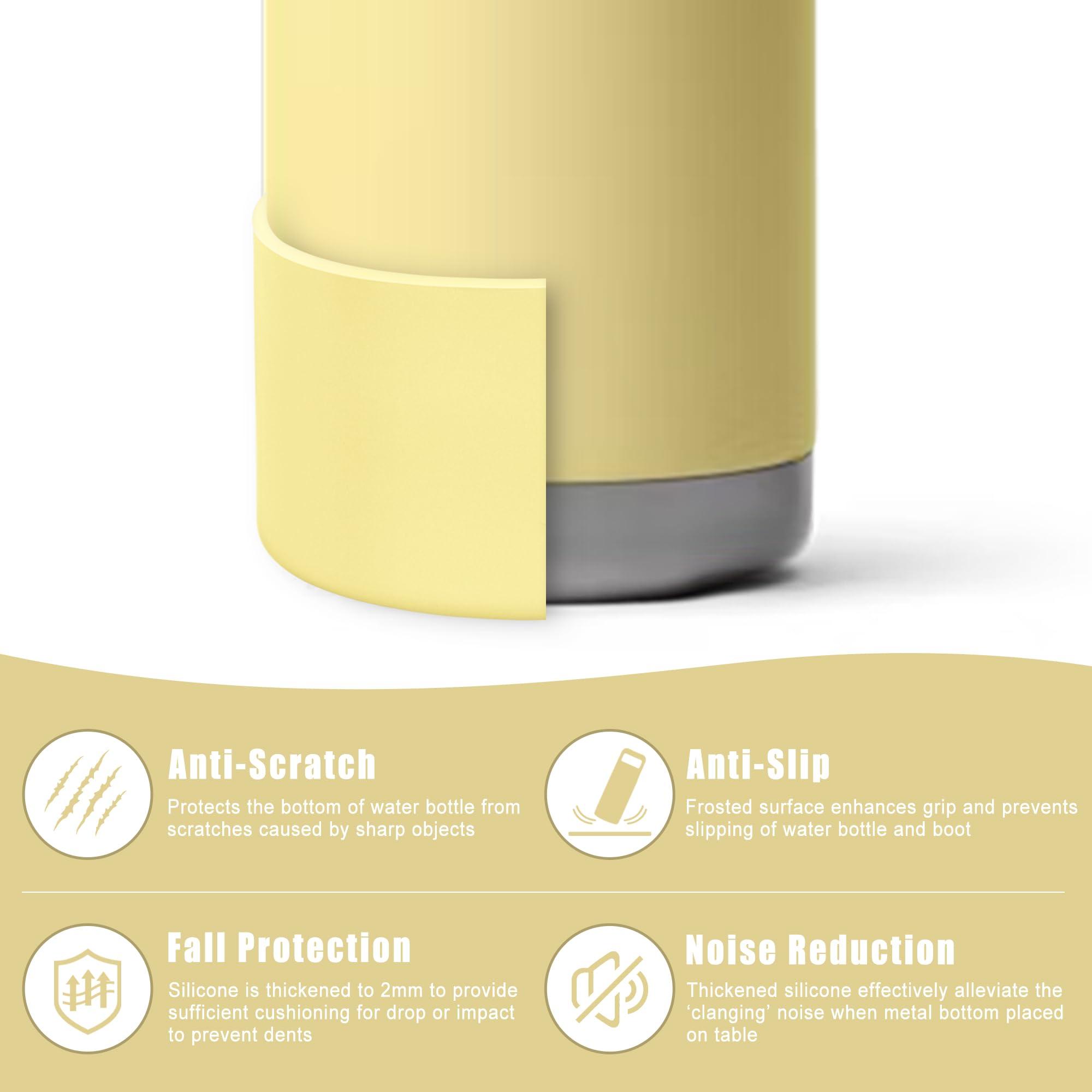 Mokoart Mokoart Silicone Boot Compatible with YETI Kids Water Bottle 12 oz and Rambler 18 oz Bottle, Anti-Slip Sleeve Bottom Protector Accessories for YETI Rambler 12/18oz (Daybreak Yellow)