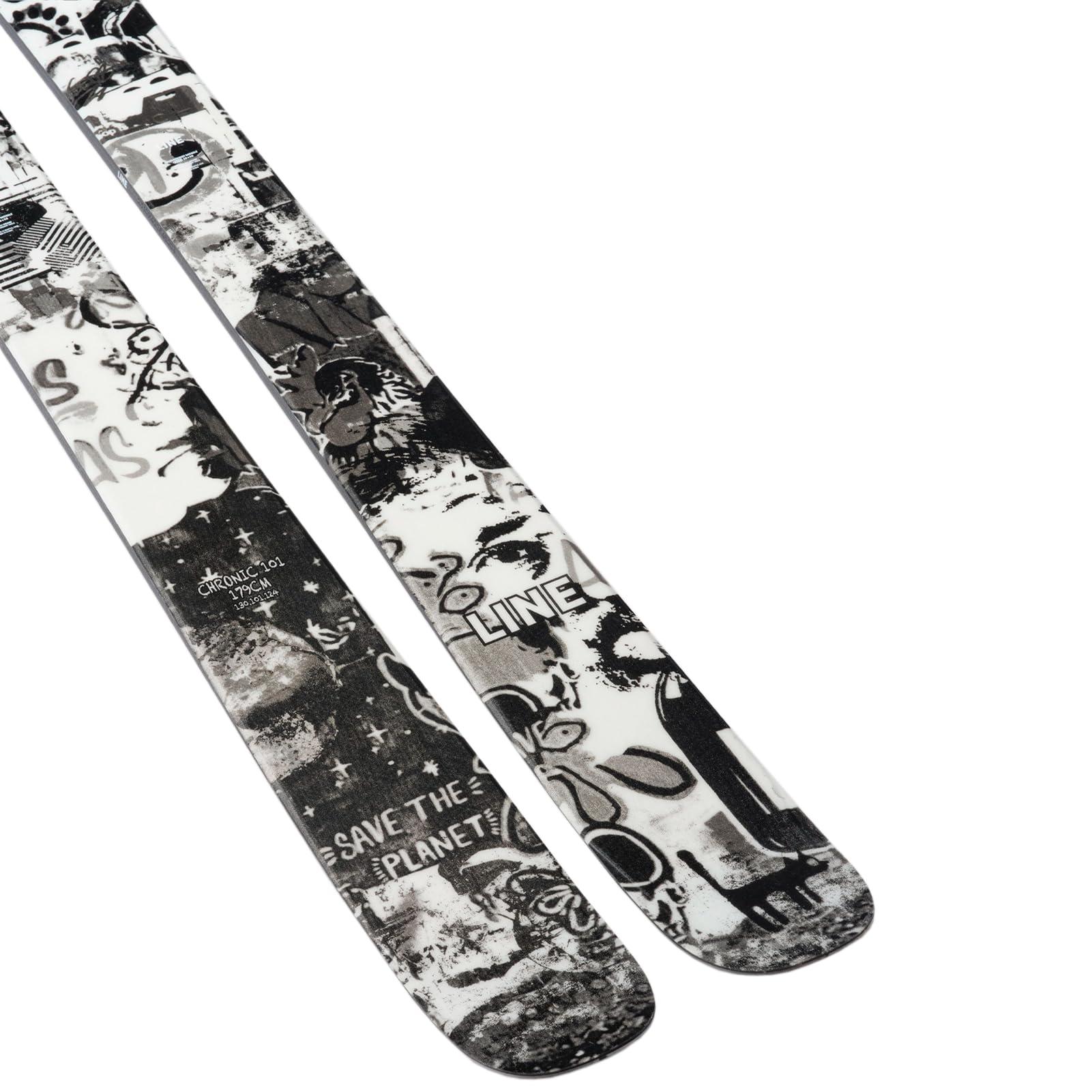 LINE LINE Unisex Adult's Chronic 101 All-Mountain Freestyle Ski with Thick-Cut Sidewall Construction & Symmetric Flex Pattern - Durable Stable Versatile Snow Skis for Men & Women - 186