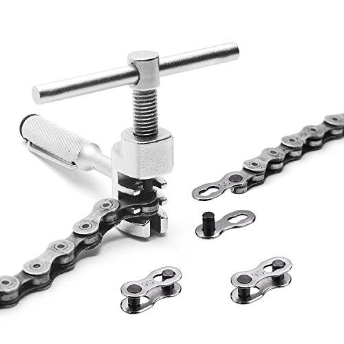 Hotop Hotop 8 Pairs Bicycle Missing Link for 6, 7, 8, 9, 10 Speed Chain, Silver, Reusable (6 7 8 Speed)