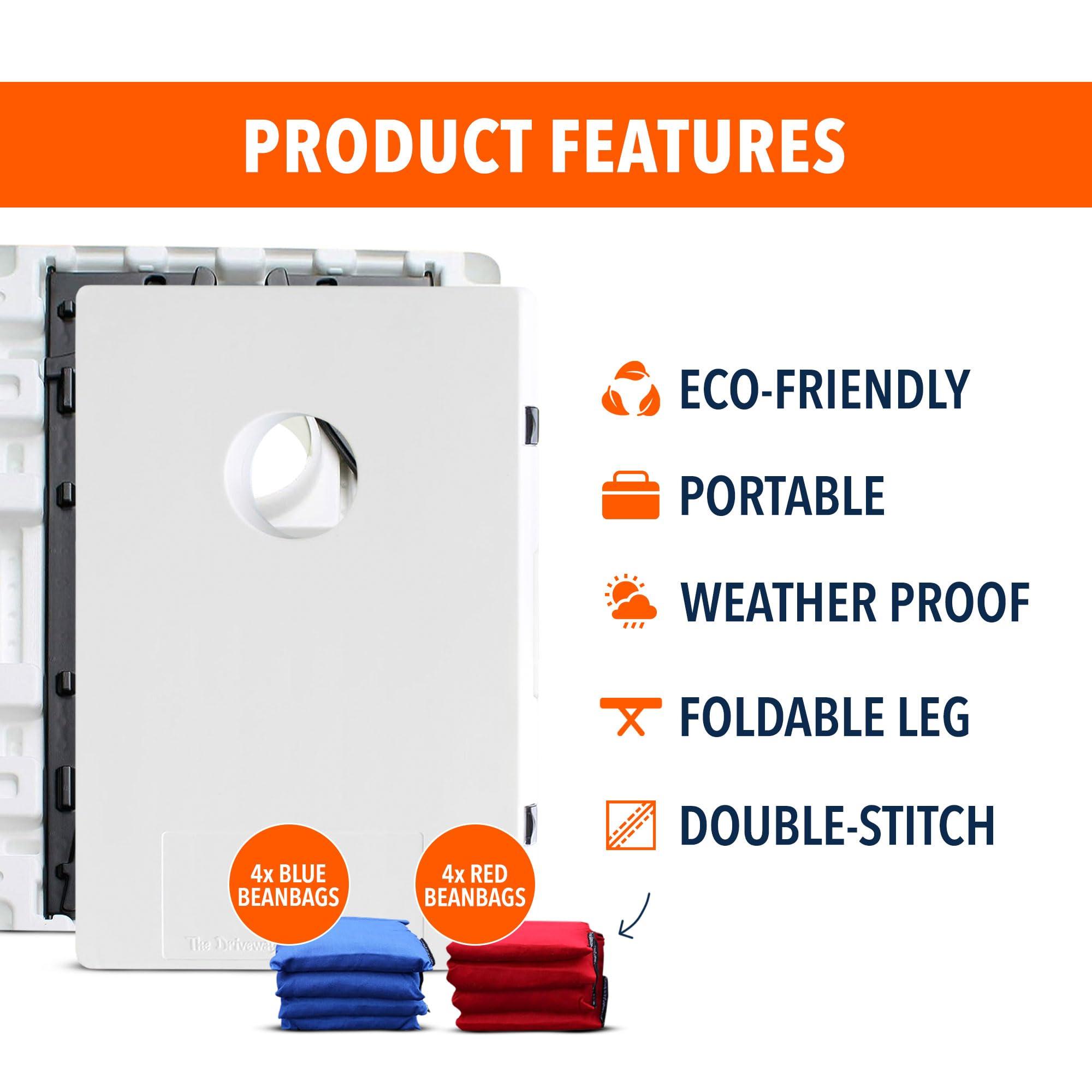 Driveway Games Driveway Games All-Weather Indoor/Outdoor Corntoss Set, 8 Canvas Bags & 2 Targets, 4\' x 2\'