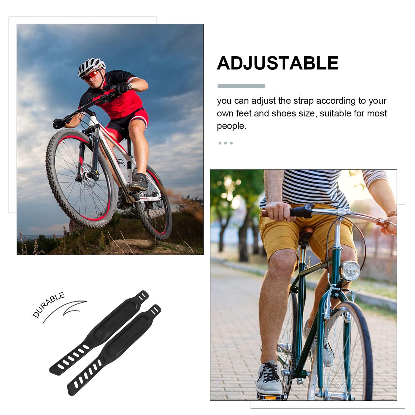 LIOOBO LIOOBO Bike Pedal Straps Universal Fit 4 Pcs Plastic Exercise Bike Toe Straps for Home Gym Dynamic Training Pedals No Scratch on Shoes