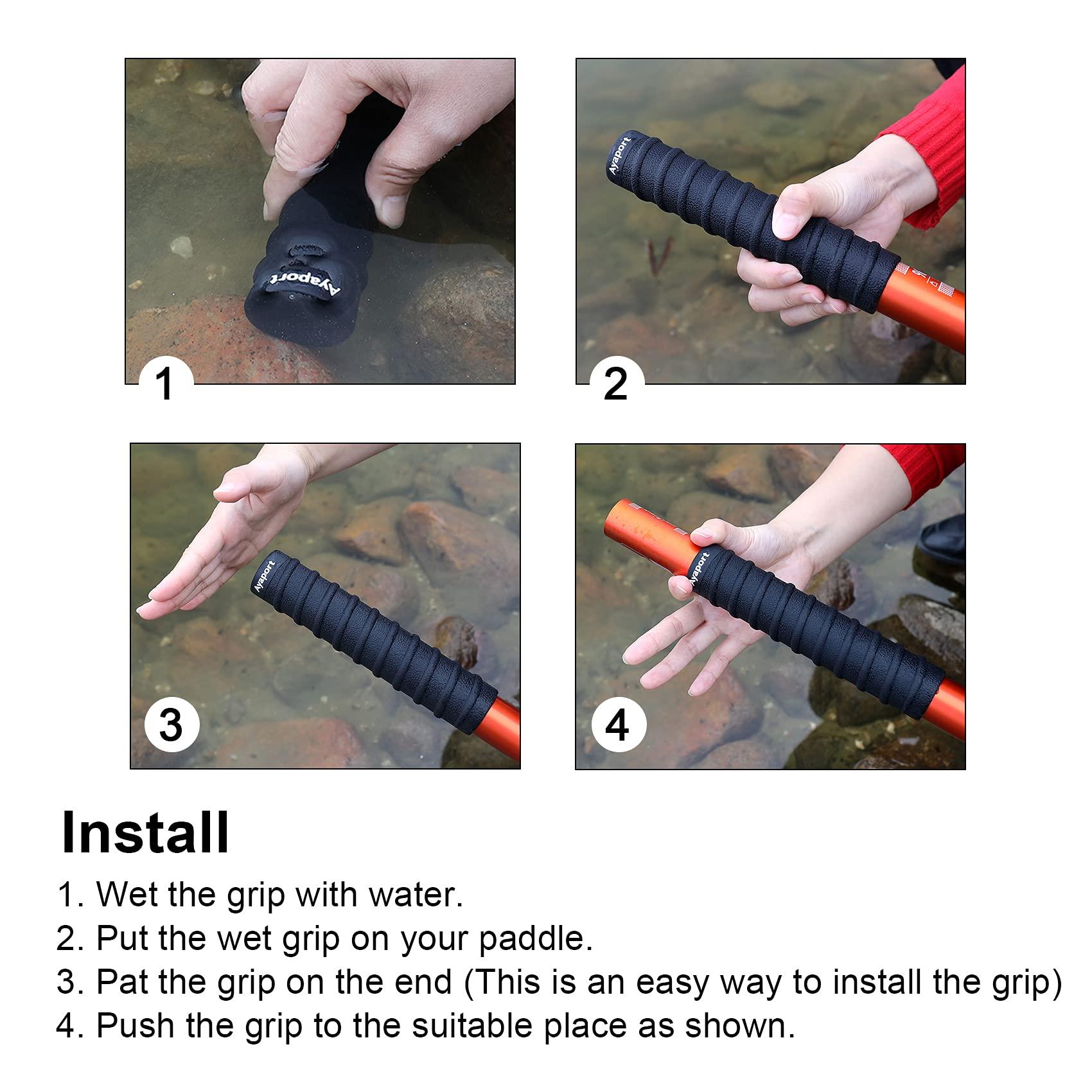 Ayaport Ayaport Kayak Paddle Grips Non-Slip Silicone Wraps Blister Prevention Kayaking Accessories for Take-Apart Paddles (Pink)