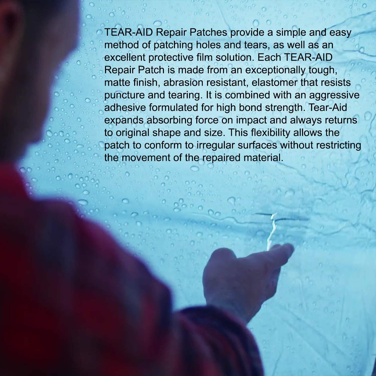 TEAR-AID TEAR-AID Fabric Repair Kit, Type A Clear Patch for Canvas, Fiberglass, Leather, Polyester, Nylon & More, Gold Box, 2 Pack