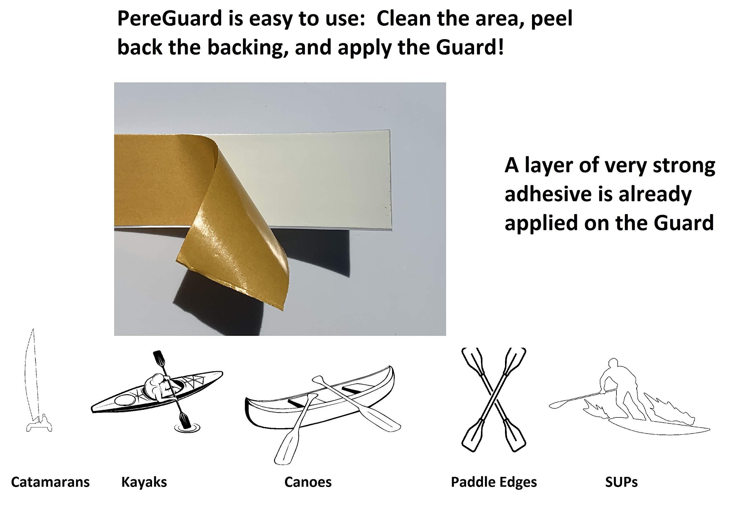 PereGuard uard Kayak Keel Guard 4\" Width White (10 feet) Kayak Canoe Protective Guard Abrasion Resistance