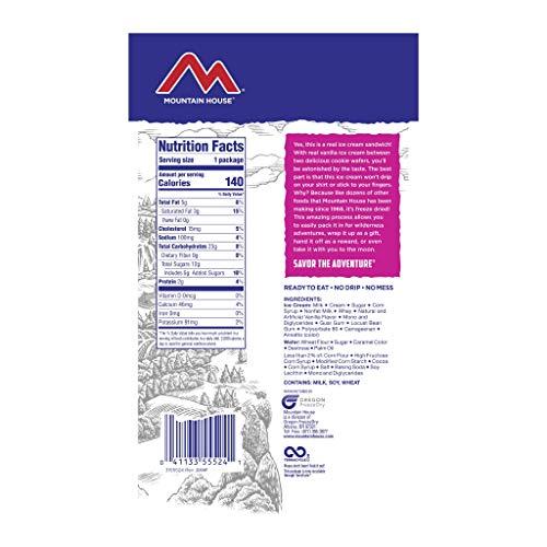 Mountain House Mountain House Vanilla Ice Cream Sandwich | Freeze Dried Backpacking & Camping Food | 6-Pack
