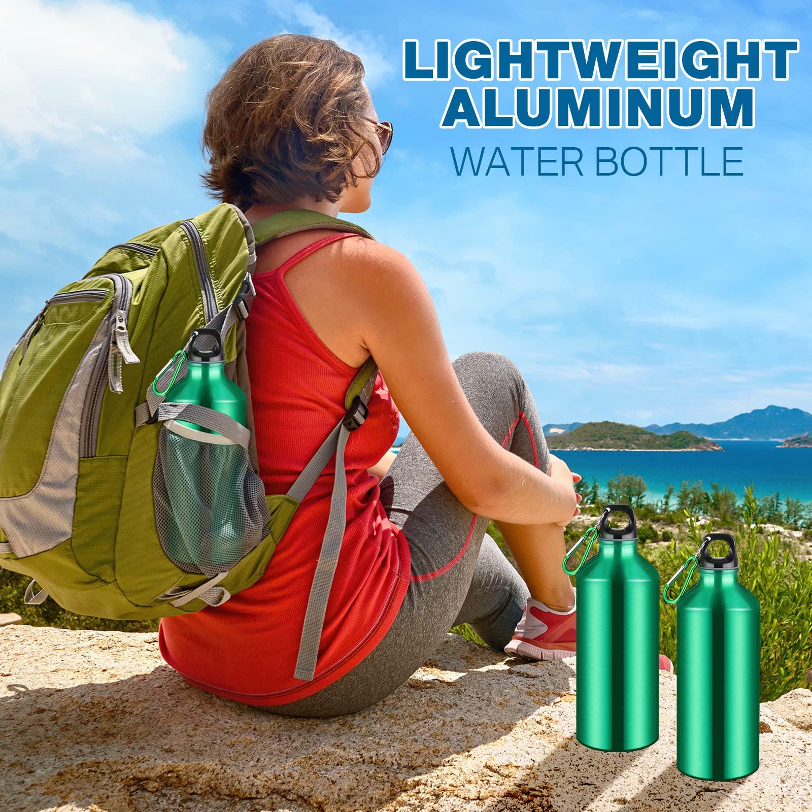 CHENGU CHENGU 16 Pack Aluminum Water Bottles 20 Oz Blank Reusable Water Bottles Lightweight Aluminum Gym Travel Bottle Leak Proof Team Customized Bottles for Bike Bicycle Camping(Green)