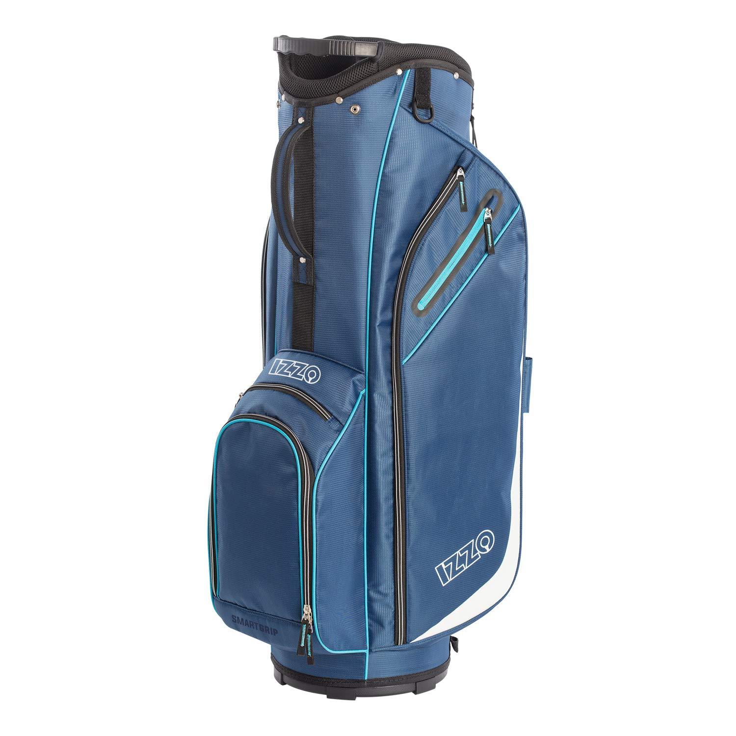 Izzo Izzo Golf Izzo Ultra-Lite Cart Golf Bag With Single Strap & Exclusive Features, Navy Blue/Light Blue, 35 x 14 x 11