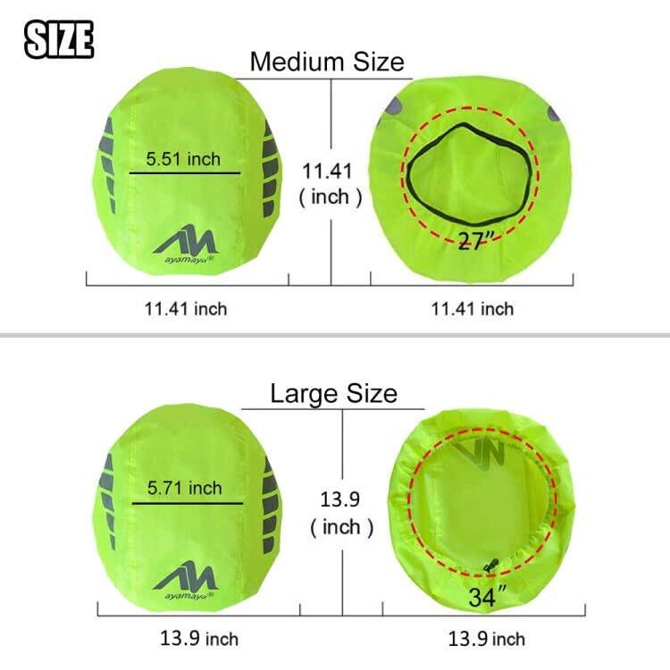 HIKERBRO HIKERBRO Bicycle Helmet Rain Covers, Waterproof Cycle Helmet Cover, Bike Helmet Cover with Reflective Stripes, Windproof High Visibility Helmet Covers for Men Women, Large