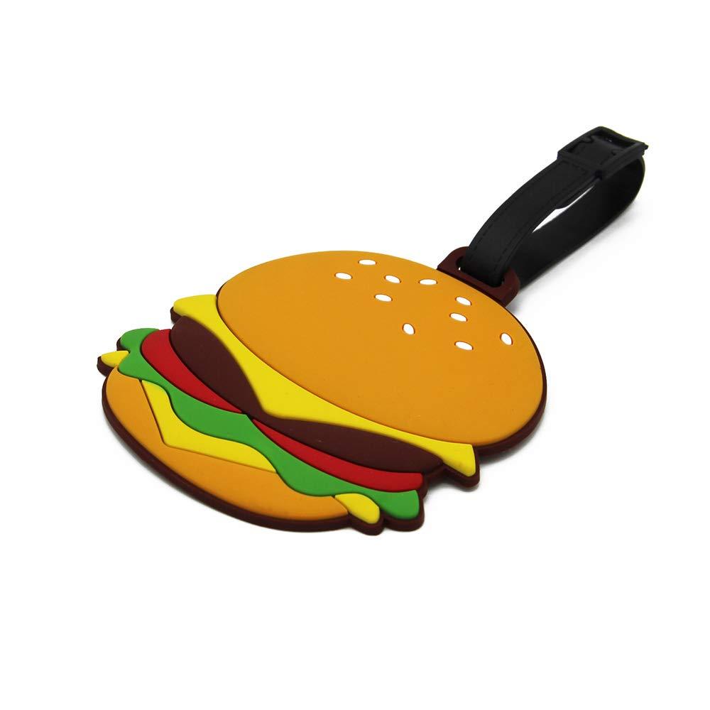 CellDesigns CellDesigns Cartoon/Anime Luggage Tag Suitcase ID Tag with Adjustable Strap (Hamburger)