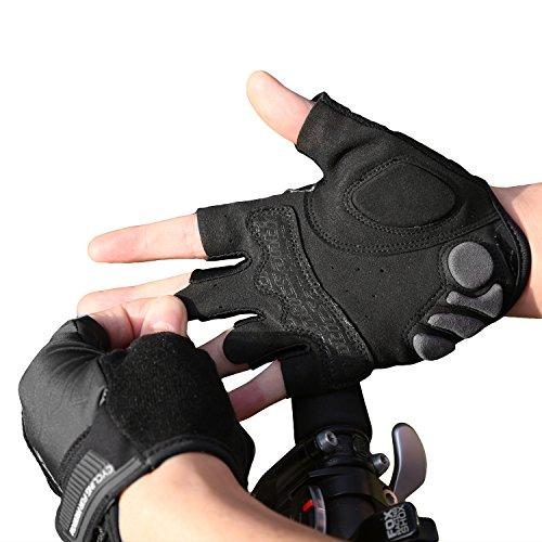 Santic Santic Classic Fingerless Cycling Gloves with Shock-Absorbing Foam Pad Breathable Half Finger Moutain Bike Bicycle Riding Gloves for Men and Women Black XL