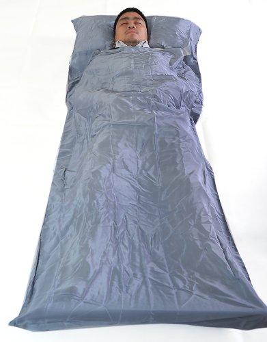 Marycrafts Marycrafts 100% Pure Mulberry Silk Single Sleeping Bag Liner Travel Sheet 83"x33" Silver