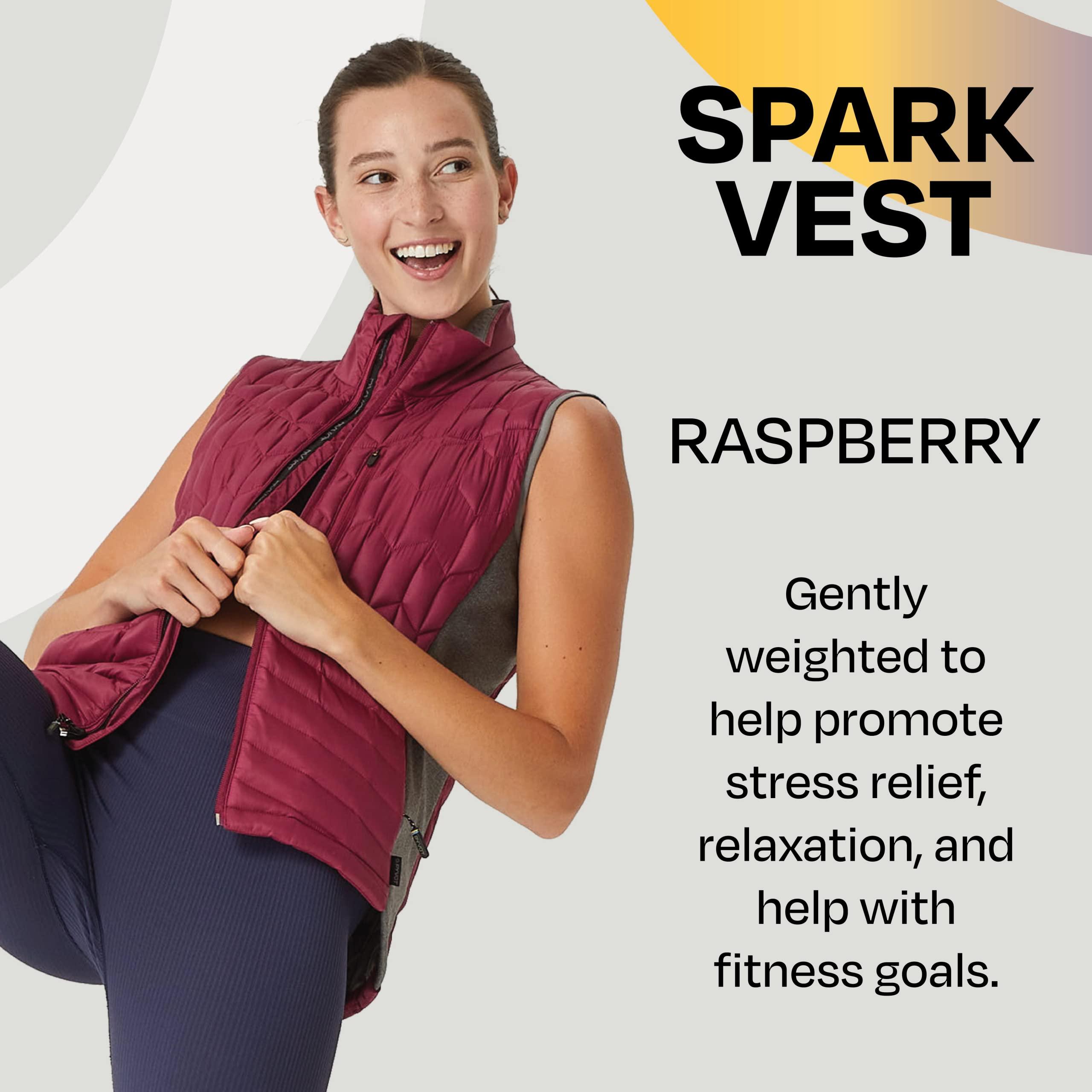 PYVOT Pyvot Womens Spark Weighted Quilted Vest, Weighted Blanket Inspired Clothing for Sensory Issues, Fitness, Stress Relief and Relaxation, Extra Small Size, Raspberry