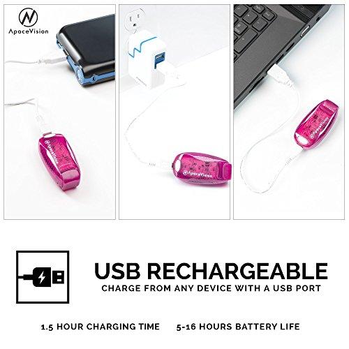 Apace Vision EverLightFX USB Rechargeable LED Safety Light (2 Pack) by Apace - Super Bright Bike Tail Light Works Brilliantly as Running Light for Joggers, Pets, Bicycle Strobe or Rear Clip On Lights