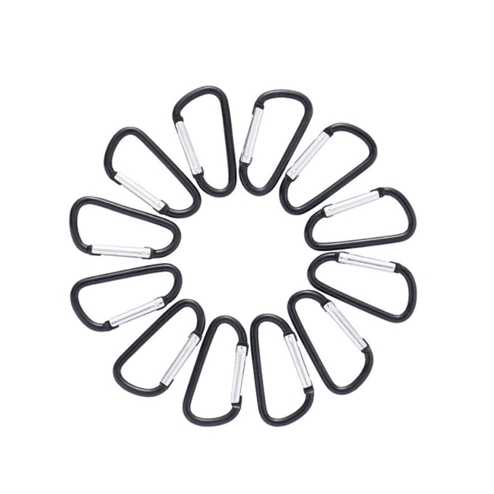 Magik Magik 20-40 Pc D Shape Aluminum Carabiner Clips Spring Camping Snap Hook Keychain (20 Pack)