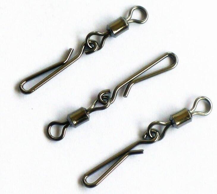 KTGCOZS KTGCOZS Pack of 50 Rolling Swivel with Hanging snap Fishing Tackle fishhooks Connector (2# 50pcs)