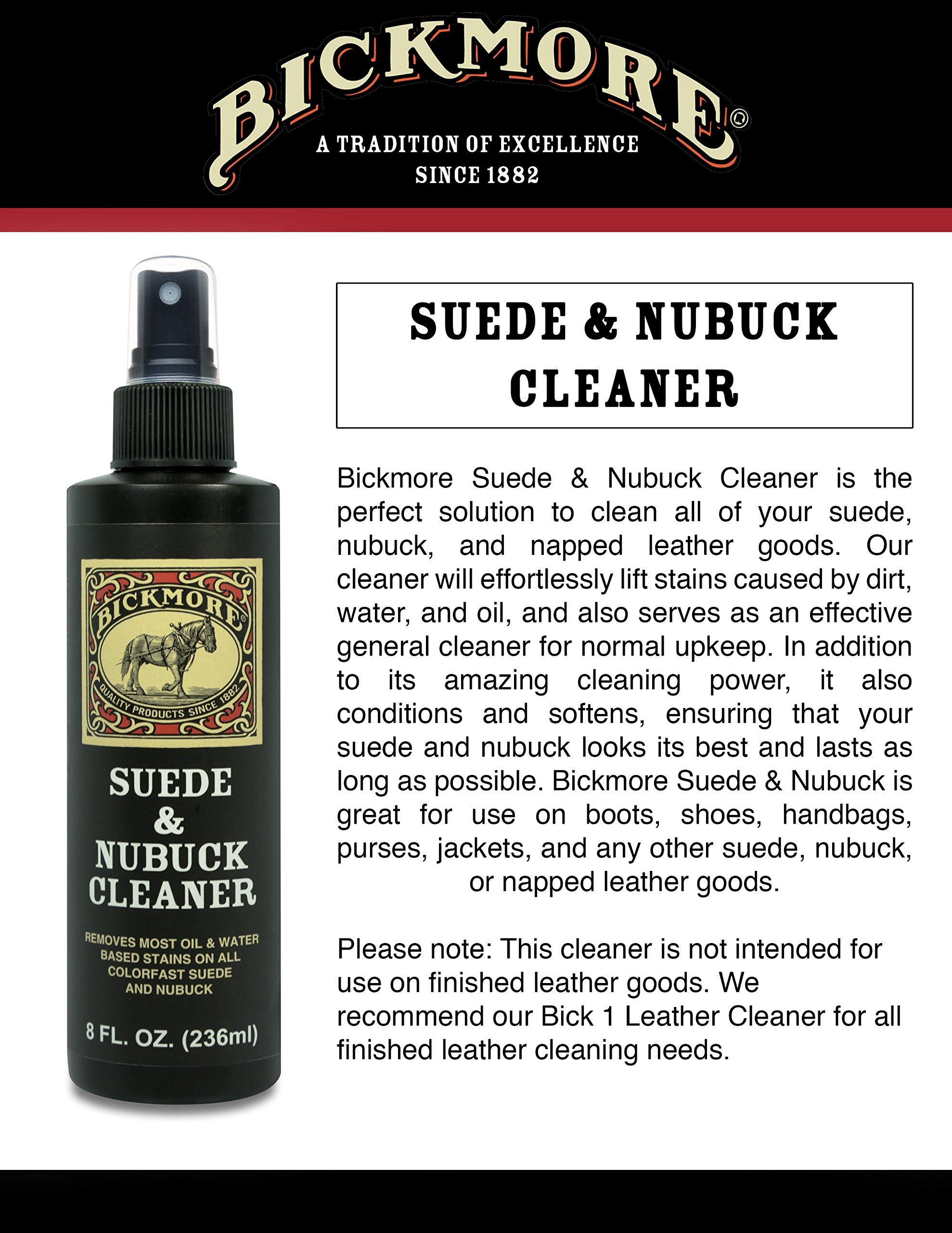 Bickmore Bickmore Suede & Nubuck Cleaner - Remove Water Dirt Oil Stains From Shoes Boots Purses Handbags & More 8 fl oz