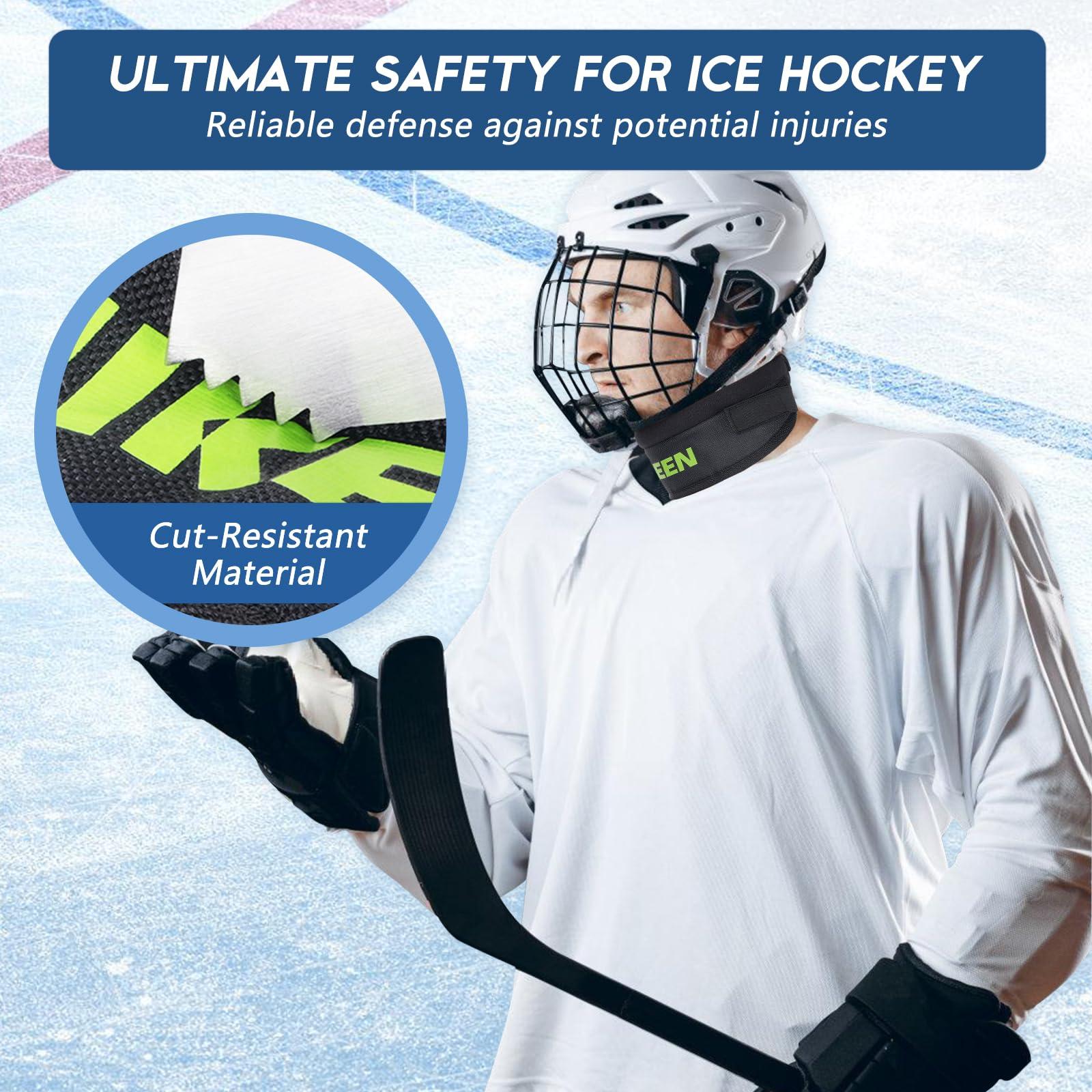Hikeen Hikeen Hockey Neck Guard,Premium Cut Resistant Neck Guard,Adjustable & Soft Hockey Neck Protector,Optimal Safety Ice Hockey Protection Equipment for Youth Adults and Kids