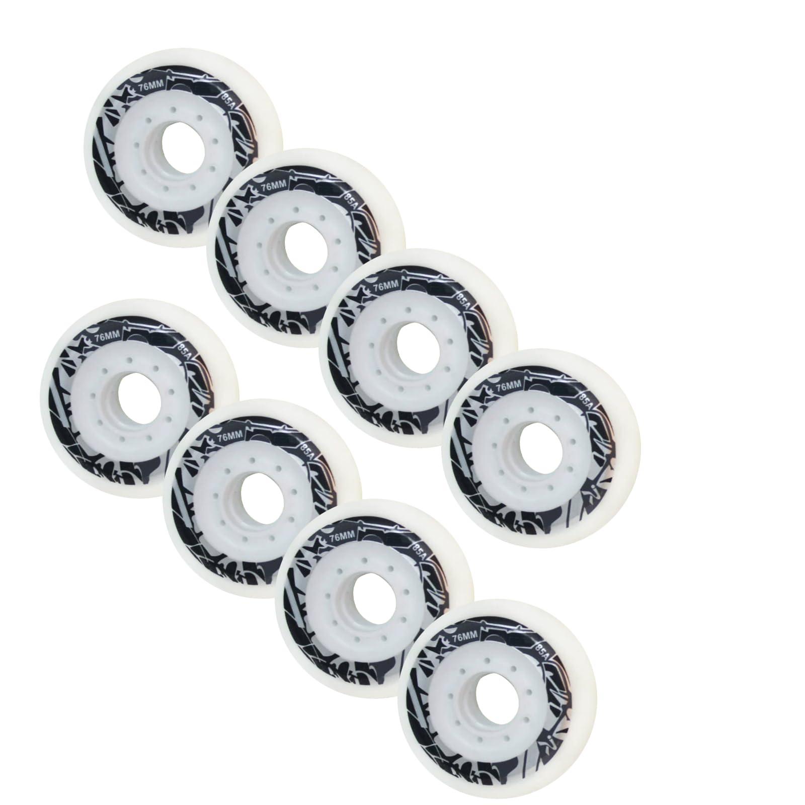 JHKJ JHKJ 8 Pack Light Up Inline Replacement Wheels 72mm/76mm/80mm Replacement Wheel with Bearings 85A Flash Wheel for Indoor/Outdoor,72mm