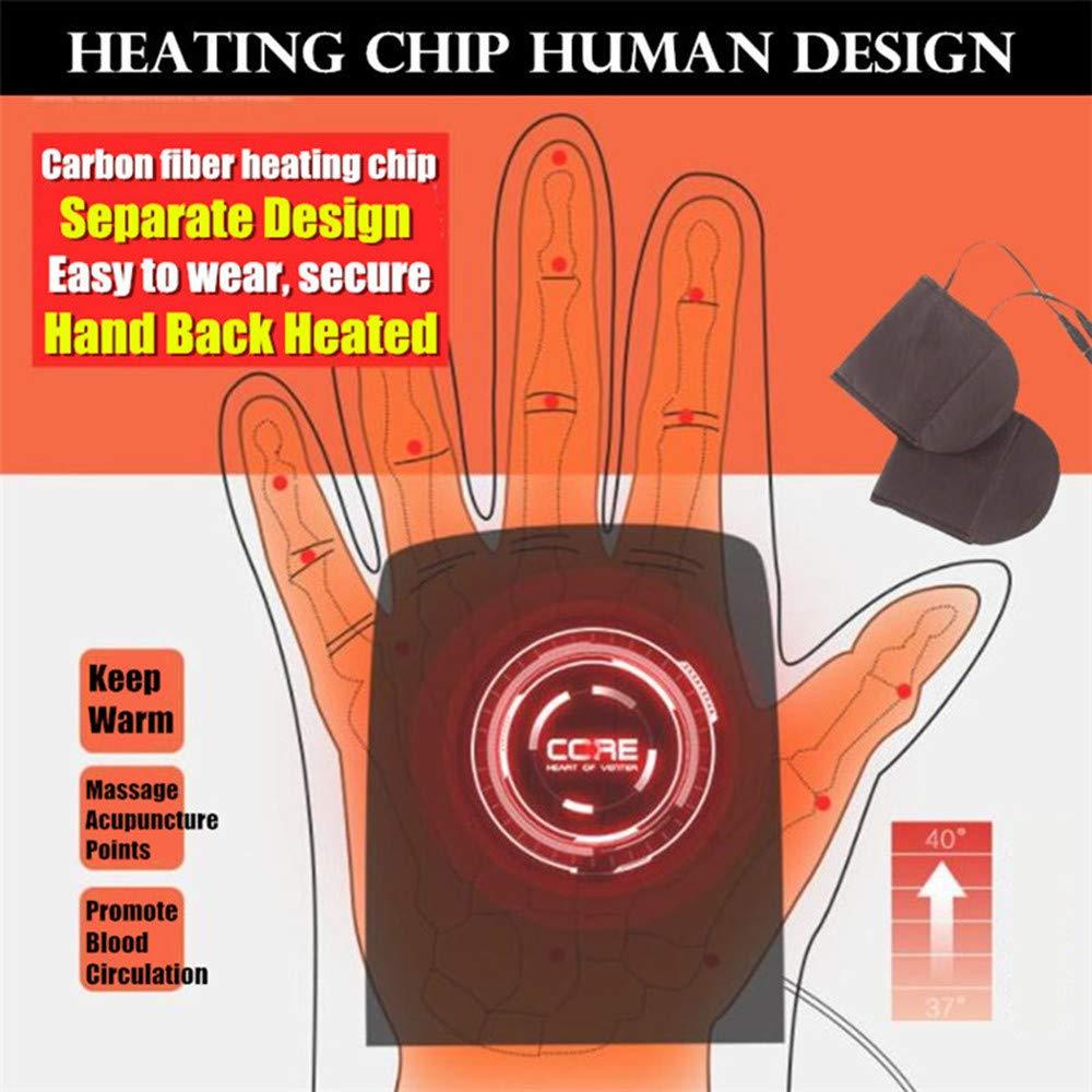 Kbinter Women\'s & Men\'s 2 Pack USB Heated Gloves Mitten Winter Hands Warm Laptop Gloves, Knitting Hands Full & Half Heated Fingerless Heating Warmer Washable Design (Black+Gray)