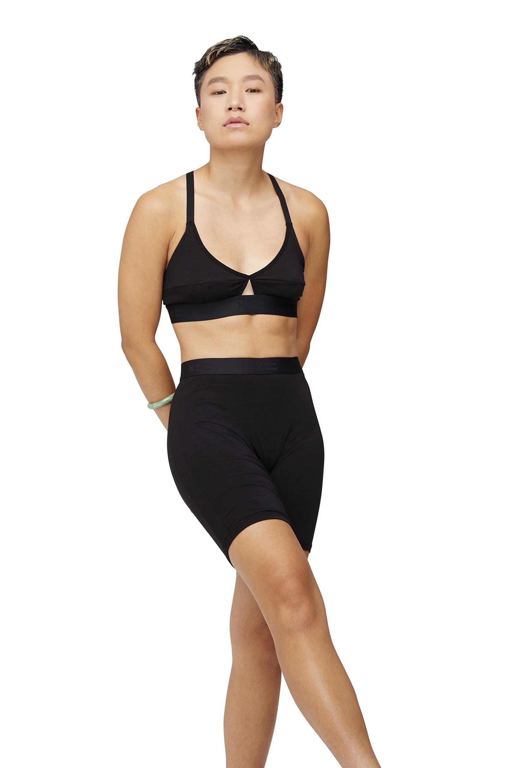 TomboyX TomboyX 9" Boxer Briefs Underwear For Women, Cotton Stretch Comfortable Boy Shorts Panties-4X-Large/X= Black